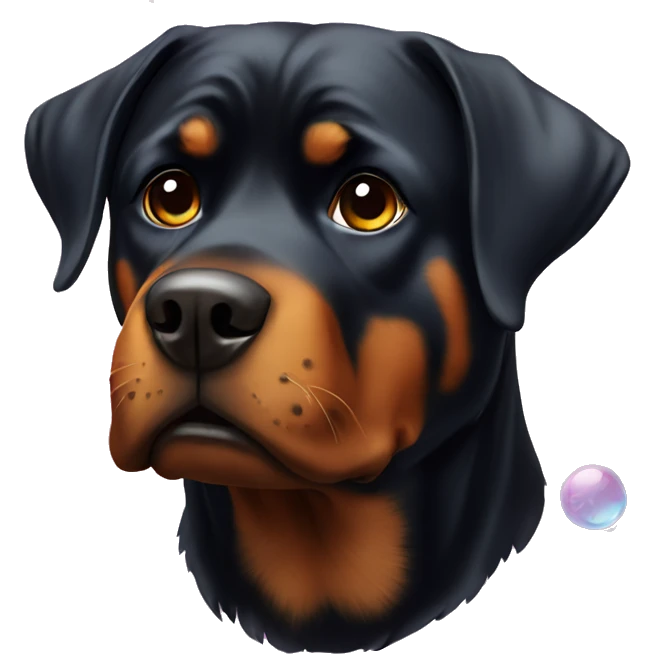 Rottweiler with bubbles emoji