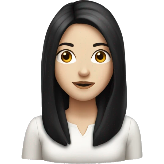 a White girl with long black hair  emoji