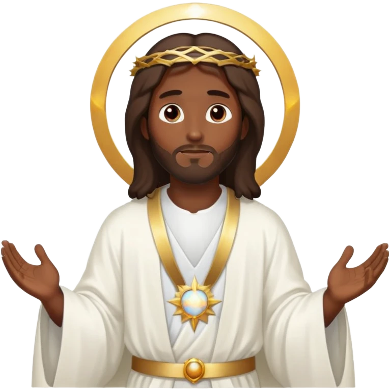 Dark skin christ Jesus in heaven emoji