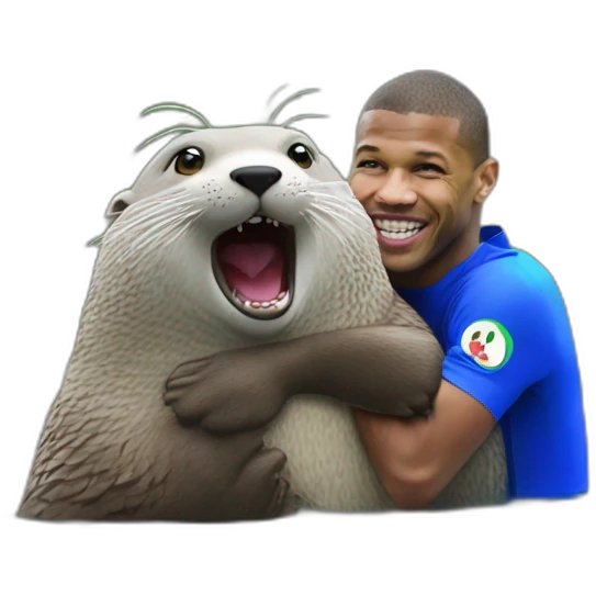 Mbappé sur une loutre emoji