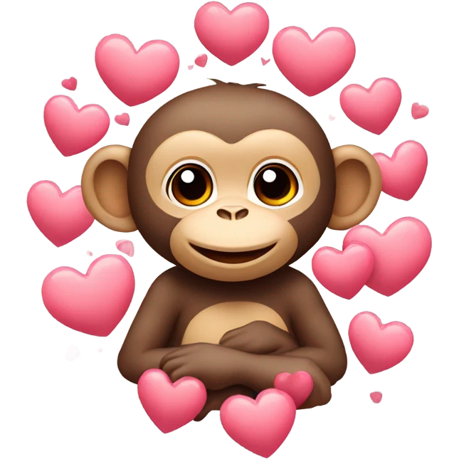 monkey with hearts  emoji