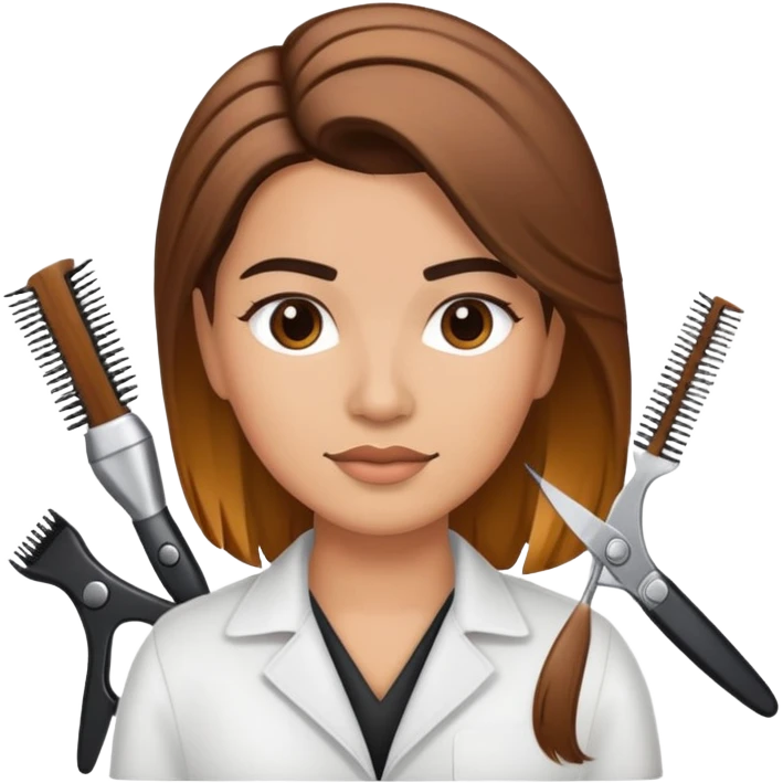 Hispanic Hairstylist coloring hair emoji