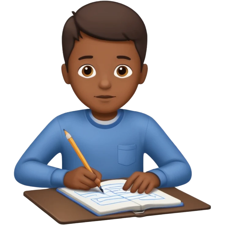 boy drawing pic grandpa on notebook emoji