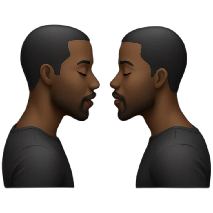 Black man kiss emoji