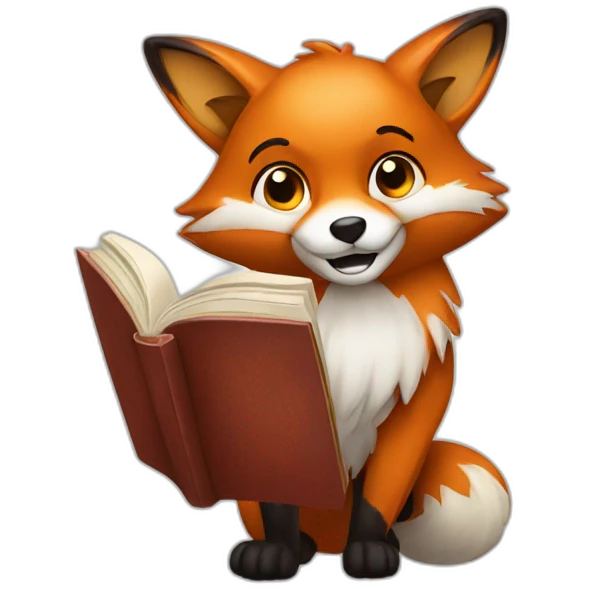 fox with a book emoji