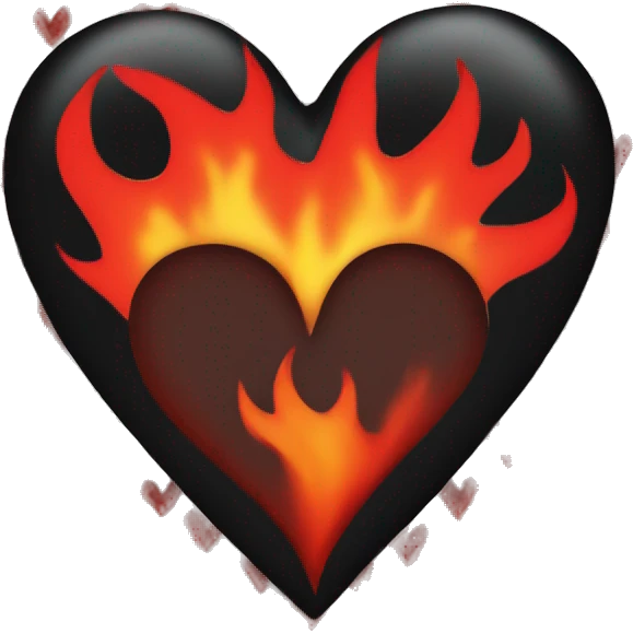 Black heart with red flames  emoji