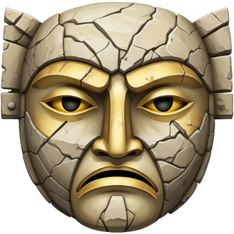 ancient mask, worn and chipped emoji