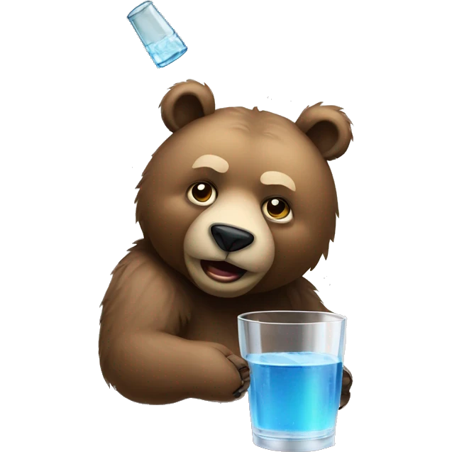 Bear with glass of vodka emoji