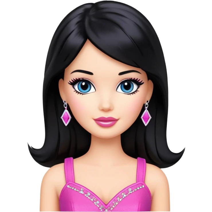 barbie popstar  with black hair  emoji