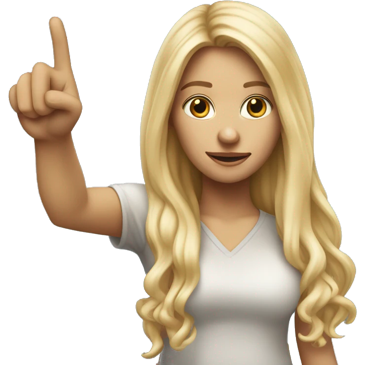 Blonde women with LONG HAIR ,POINTING YOU FORWARD with her HAND with INDEX FINGER, Hyper Realistic emoji