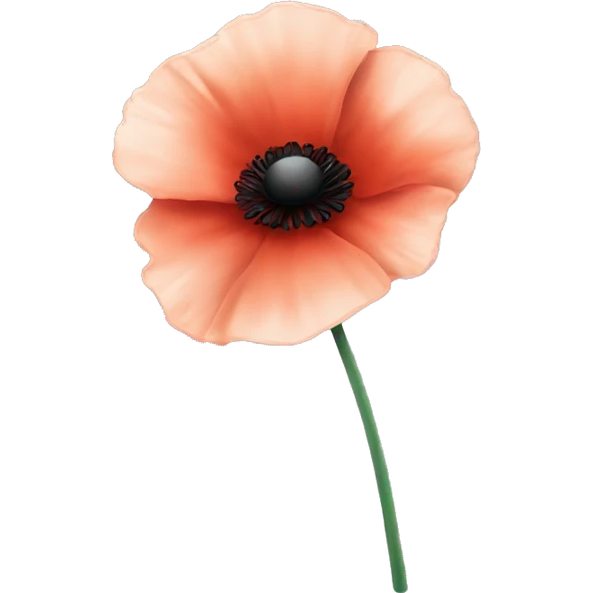 Poppy flower, remembrance, clean emoji