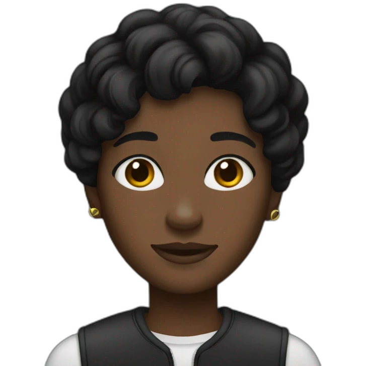 Dark-haired ebony teen emoji