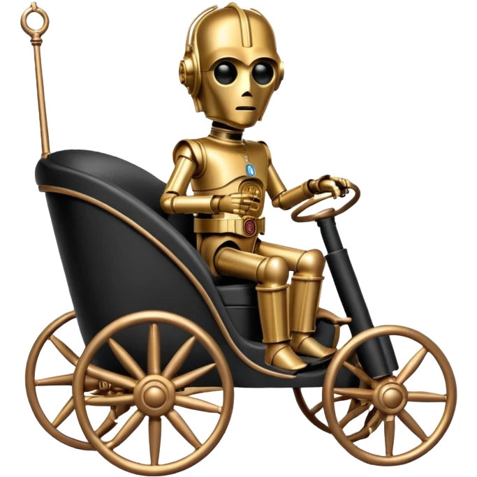 C-3PO policeman in 1864 delicate rosegold accent painted buggy powered by electric motors and batteries  emoji