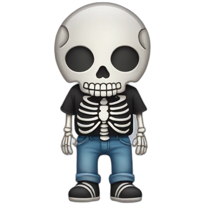 Skeleton wearing tshirt emoji
