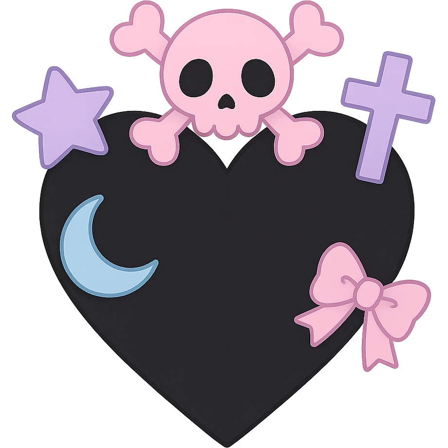 pastel goth black object remove background emoji