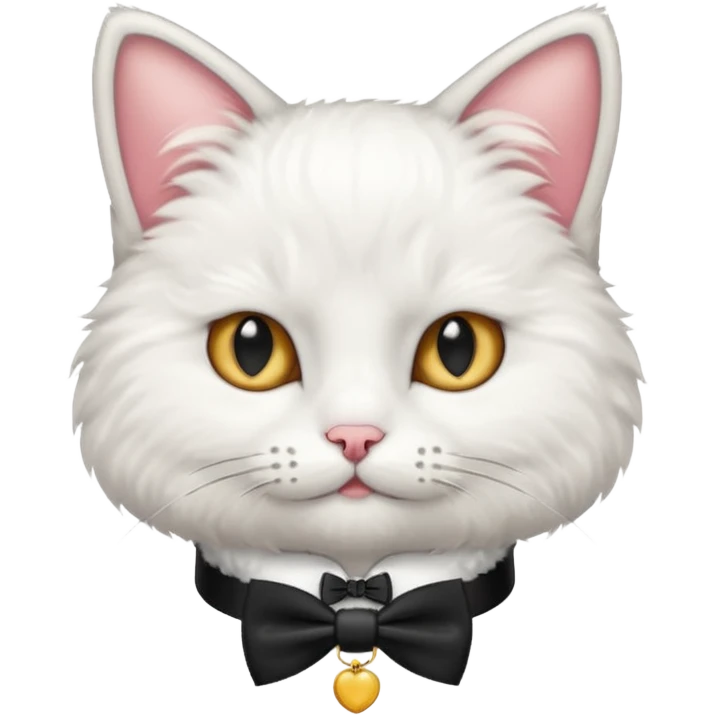 Cat with bow-tie collar, half body emoji
