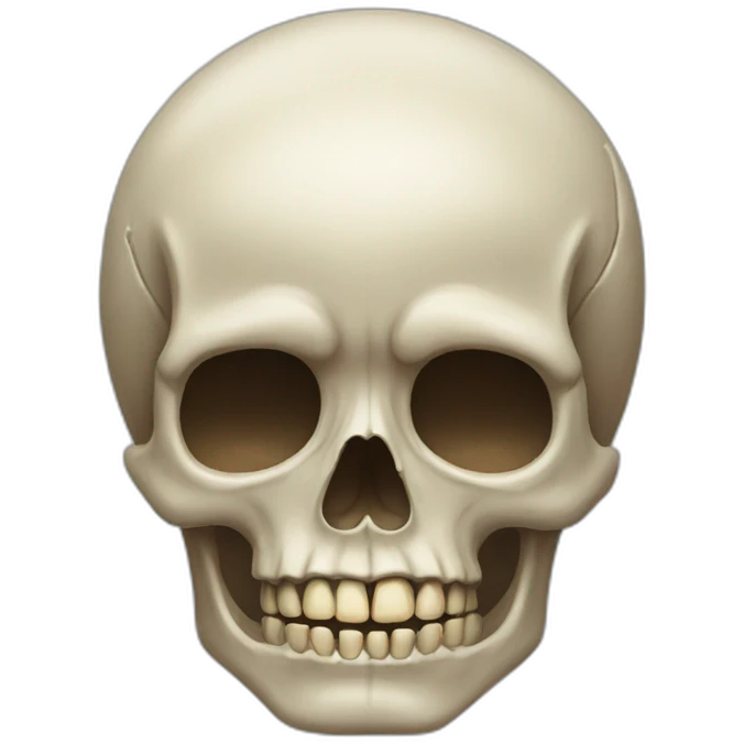 Frontal view of the skull crying emoji