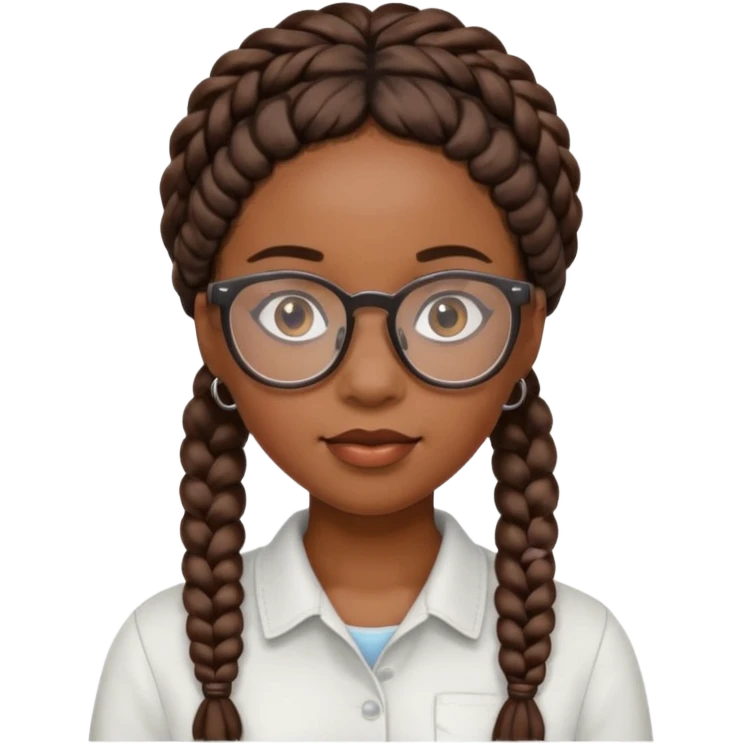 Black girl with braids and glasses emoji