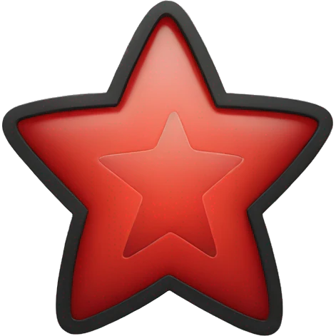  star with red inside and a black outline emoji