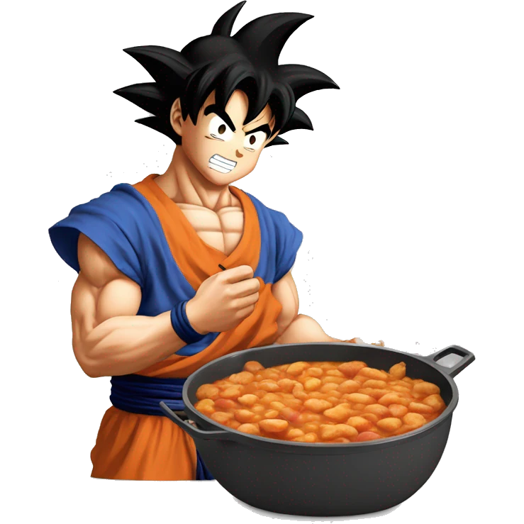 Son Goku mangeant du cassoulet  emoji