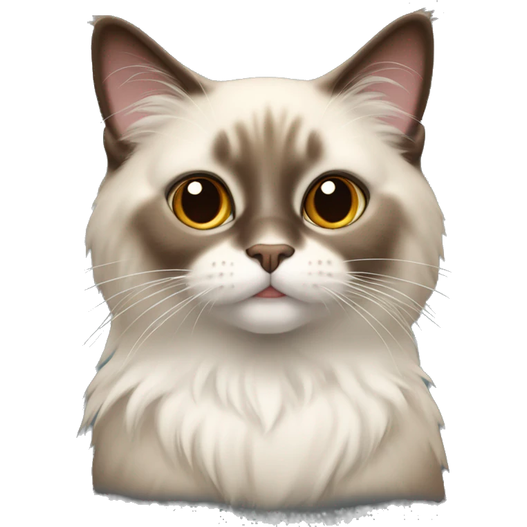 Ragdoll cat with brown face and ears emoji