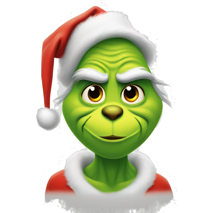 Create a grinch with a heart  emoji