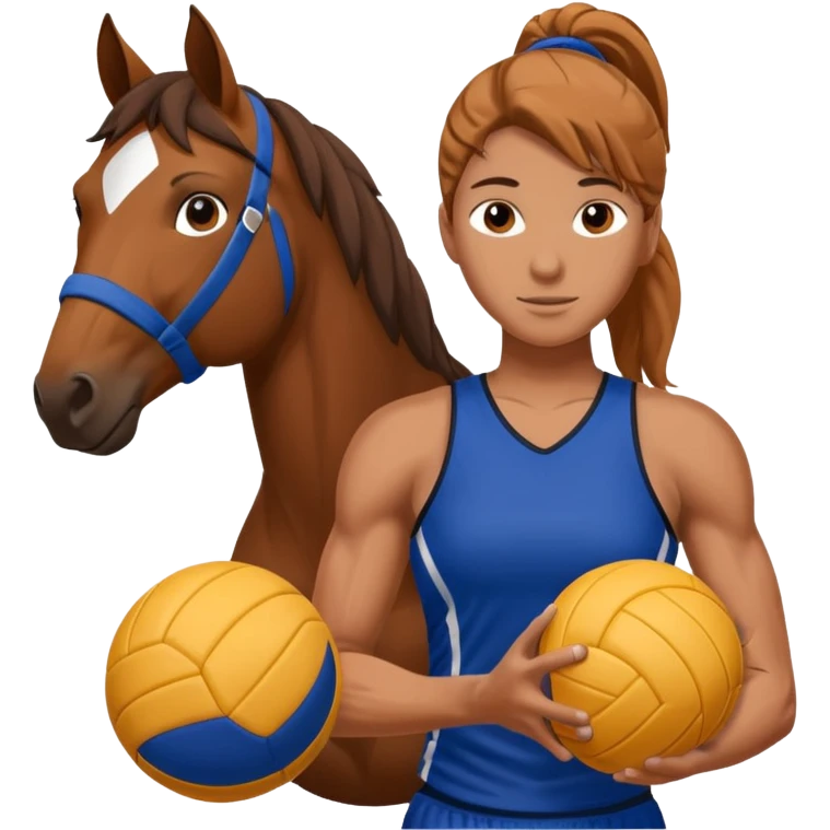 volleyball player, horse, with volleyball ball emoji