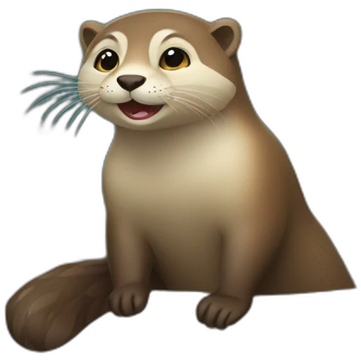 Chat sur une loutre emoji
