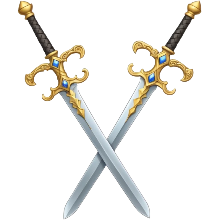Two Golden royal swords with gold blades and gold handel emoji