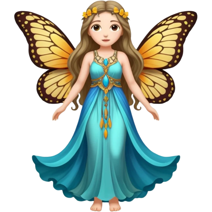 fullbody ancient woman with butterfly wings emoji