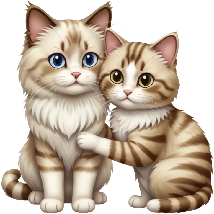 ragdoll cat giving pills to another cat emoji