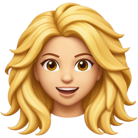 Cinematic Realistic Shakira Pop Culture Emoji, depicted with an energetic, dynamic portrayal of the global pop star rendered with lifelike textures and vibrant, charismatic lighting. emoji