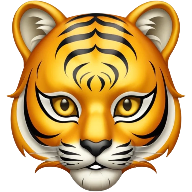 tiger with glamorous masquerade mask emoji