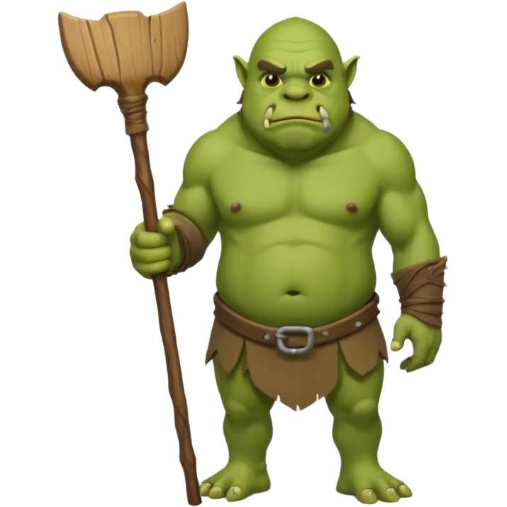 Ogre full body with stick emoji