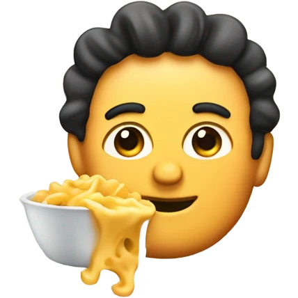 Mac and cheese as a person emoji