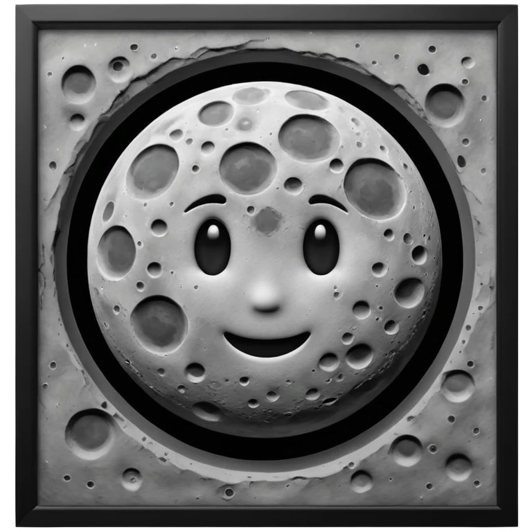 Create a emoji hidden S in moon surface  emoji