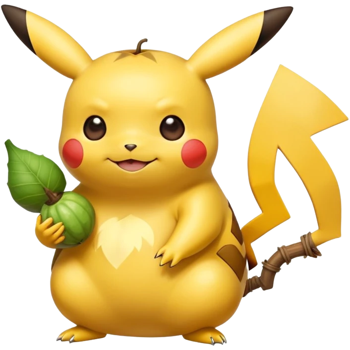 Cute thin pikachu with a gourd Yerba mate from Argentina in hand   emoji