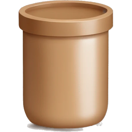 light brown body scrub pot without face emoji