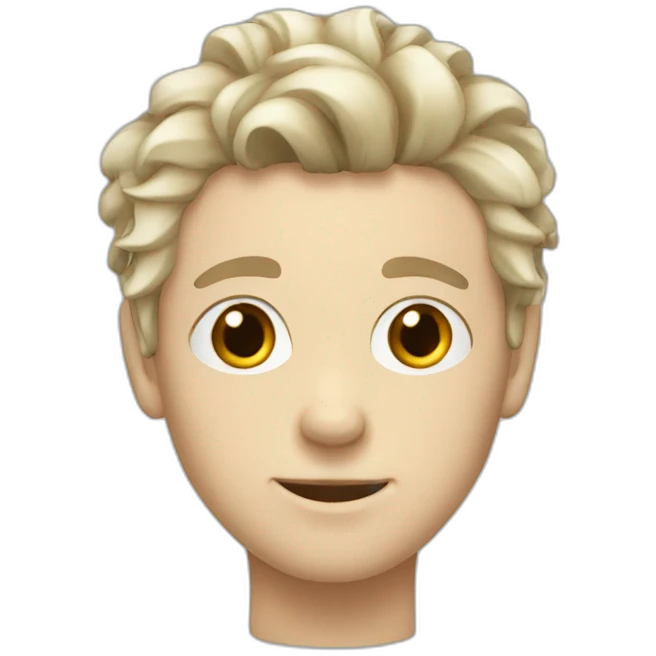 White boy thin and messy hairstyle  emoji