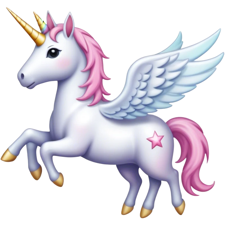 Ein Einhorn, was durchs Weltall fliegt emoji