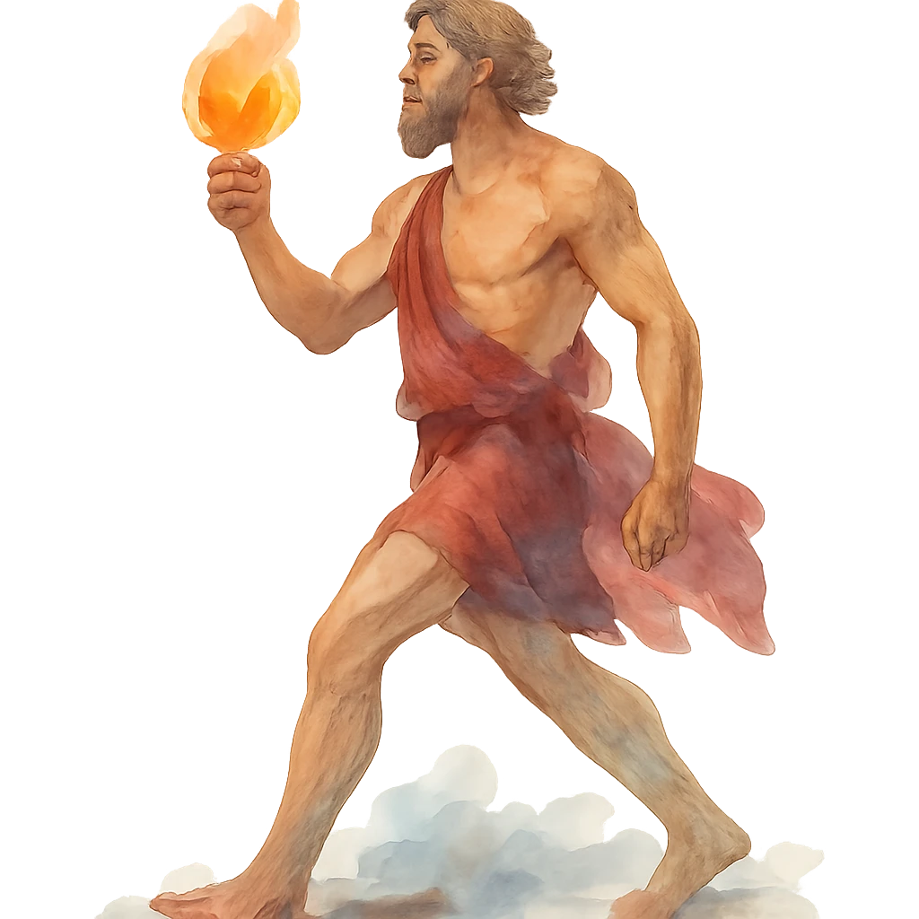 watercolor style Prometheus emoji