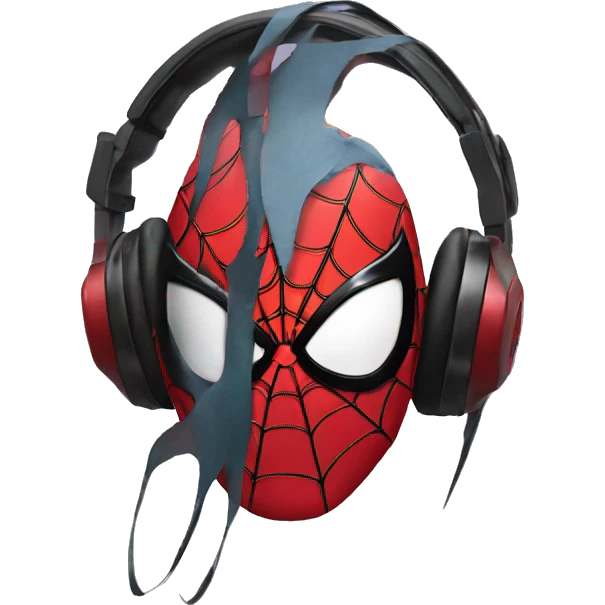 Music listening spiderman emoji
