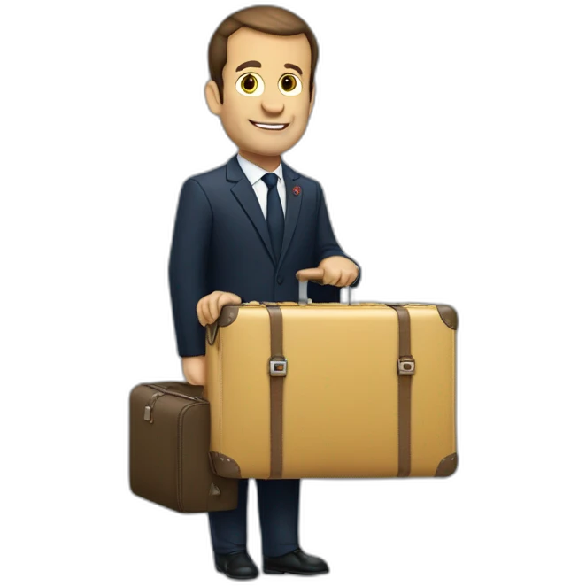 macron avec une valise emoji