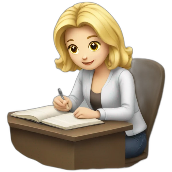 Blonde studying emoji