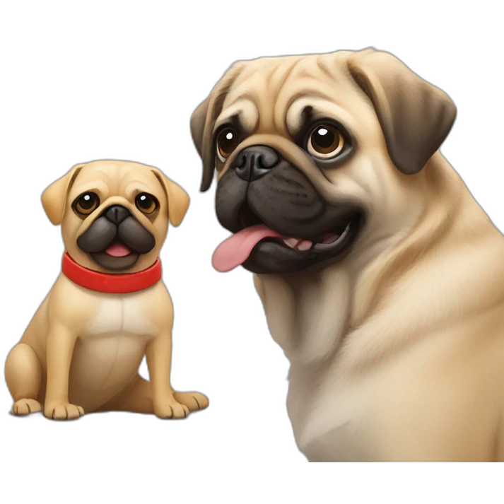pug with boxing gloves and golden retriever with boxing gloves emoji