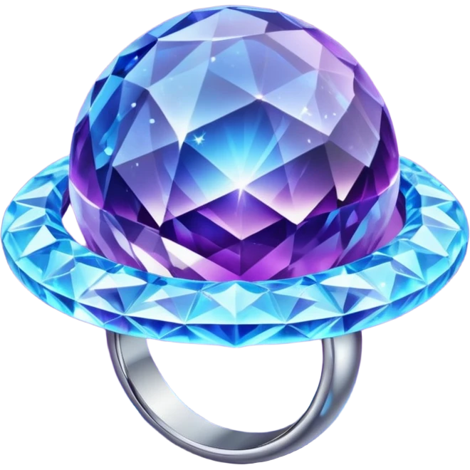 planet, Crystal Planet, surface covered in glowing crystals, have ring emoji