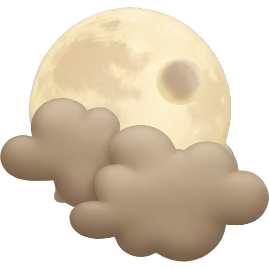 Beige moon and cloud emoji