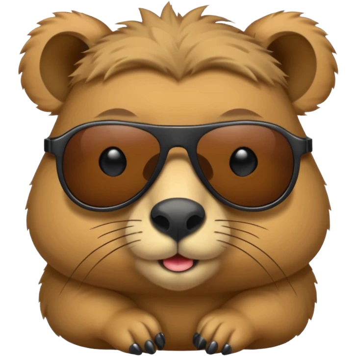 Baby cappybara with sunglasses emoji