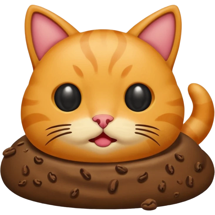 cat pooping icon with poop emoji
