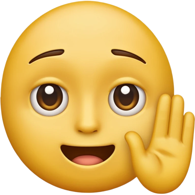 A straight face emoji with a slight look of disgust, a horizontal hand where the neck would be. All yellow. It should be a normal emoji with no body parts except the floating hand. One hand. emoji